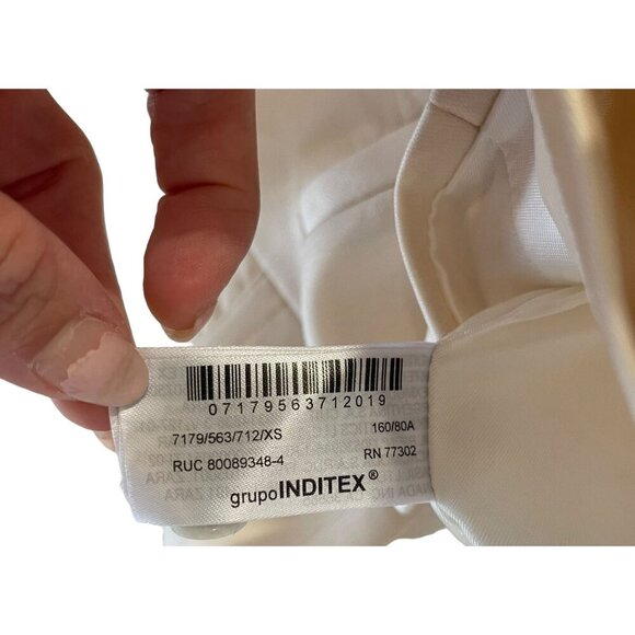 Zara Size XS Beige Double Breasted Tuxedo Vest Waistcoat Satin Trim Back Tie - Picture 10 of 12